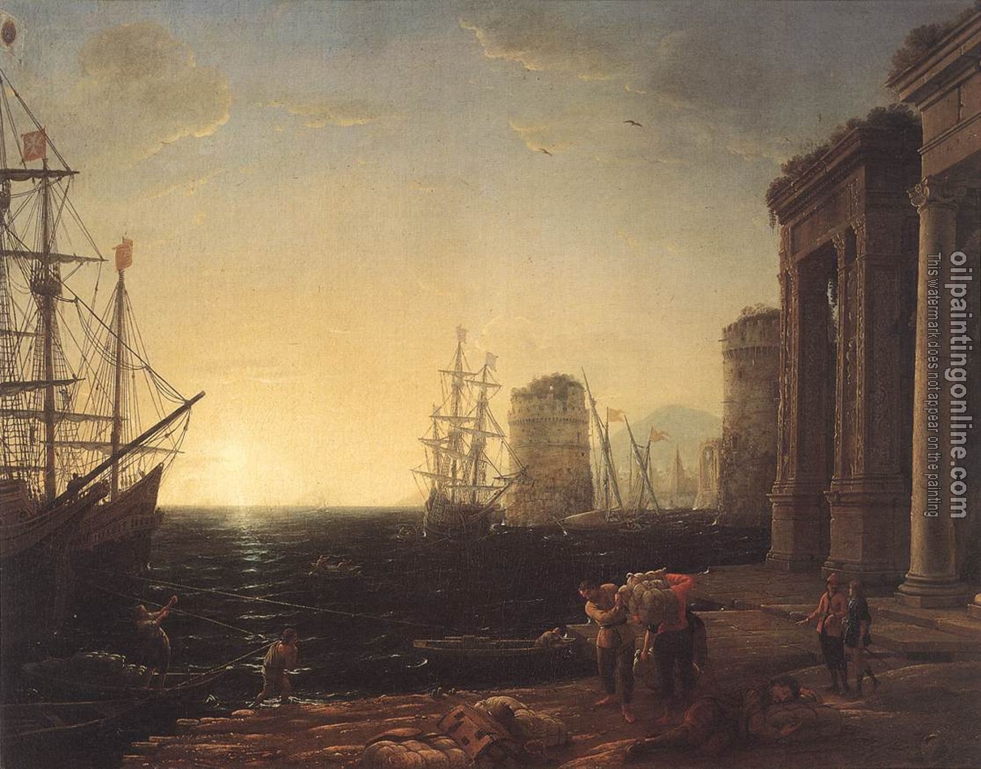 Lorrain, Claude - Harbour Scene at Sunset